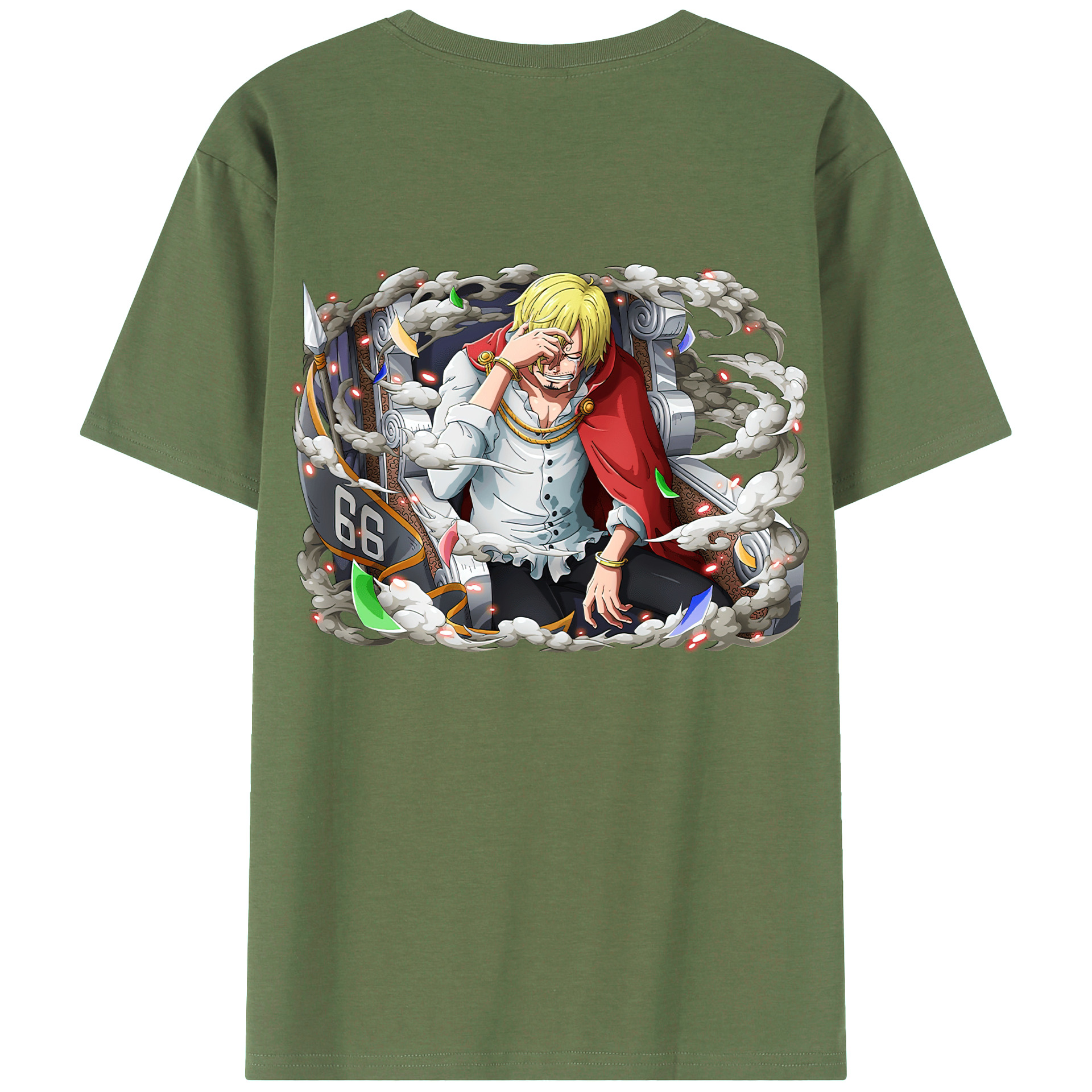 （画像用） ワンピース サンジ ONE PIECE Sanji 綿100％ メンズ半袖Tシャツ（バックプリント） 通気性